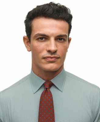 Brooks Brothers Men's Regular-Fit Spread Collar Micro-Houndstooth Dress Shirt