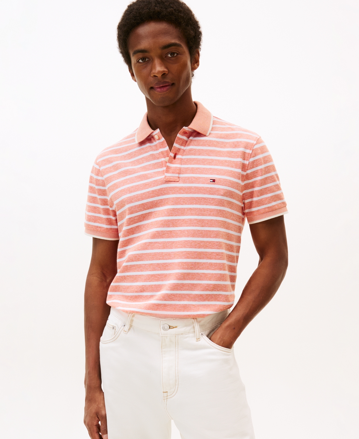 Tommy Hilfiger Men's Regular-Fit Tipped Linen Polo Shirt