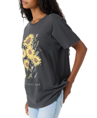 Juniors' Botanic Blossom Graphic Cotton T-Shirt 