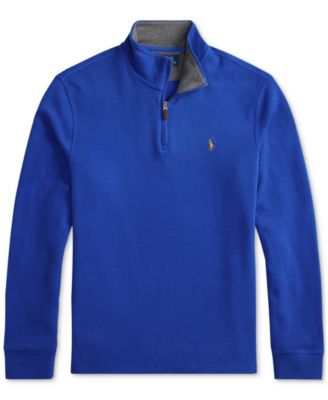 Men's Estate-Rib Cotton Quarter-Zip Pullover