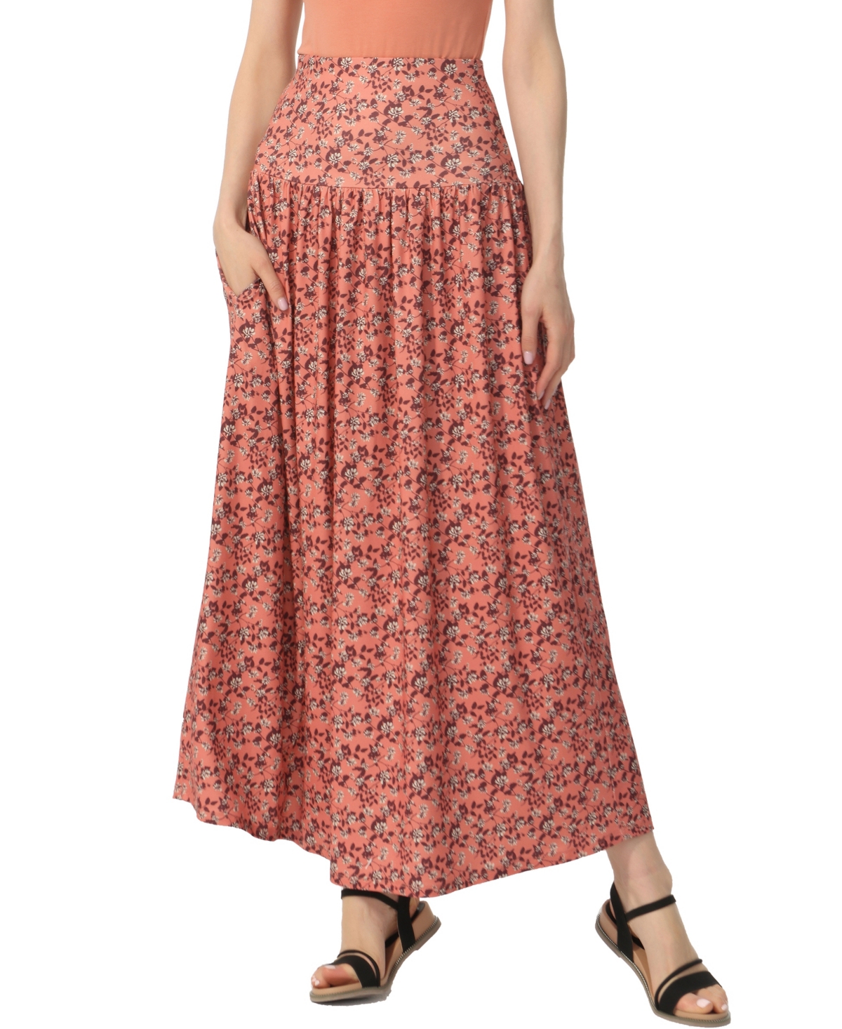 Women's Tiered Pull On Maxi Skirt - Skipper Blue