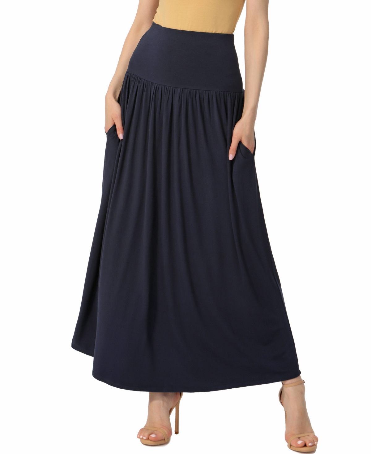 Women's Tiered Pull On Maxi Skirt - Skipper Blue