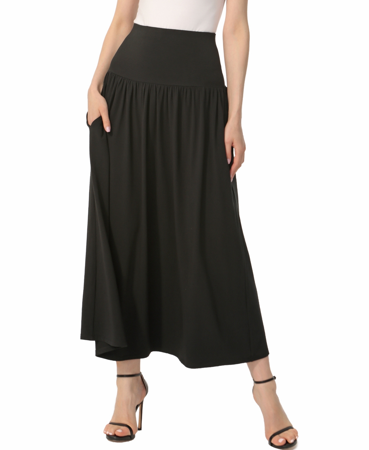 Women's Tiered Pull On Maxi Skirt - Skipper Blue