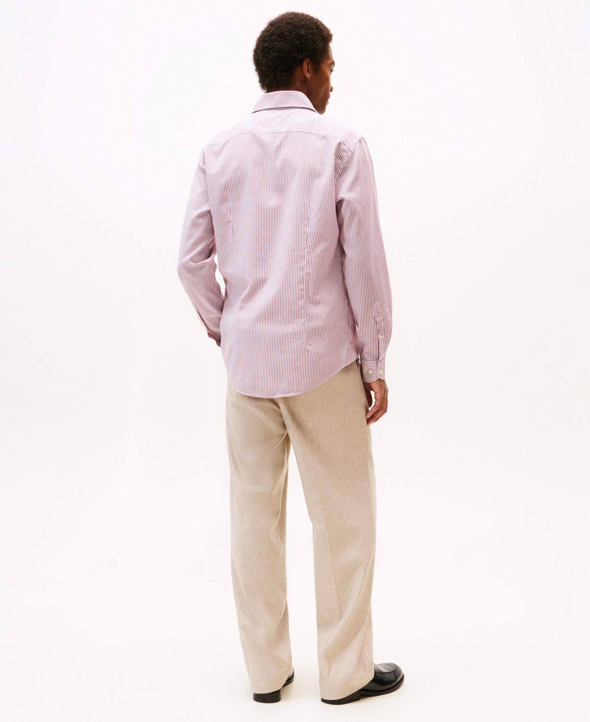 Tommy Hilfiger Men's Royal Oxford Ithaca Long Sleeve Button Up Shirt In Pink