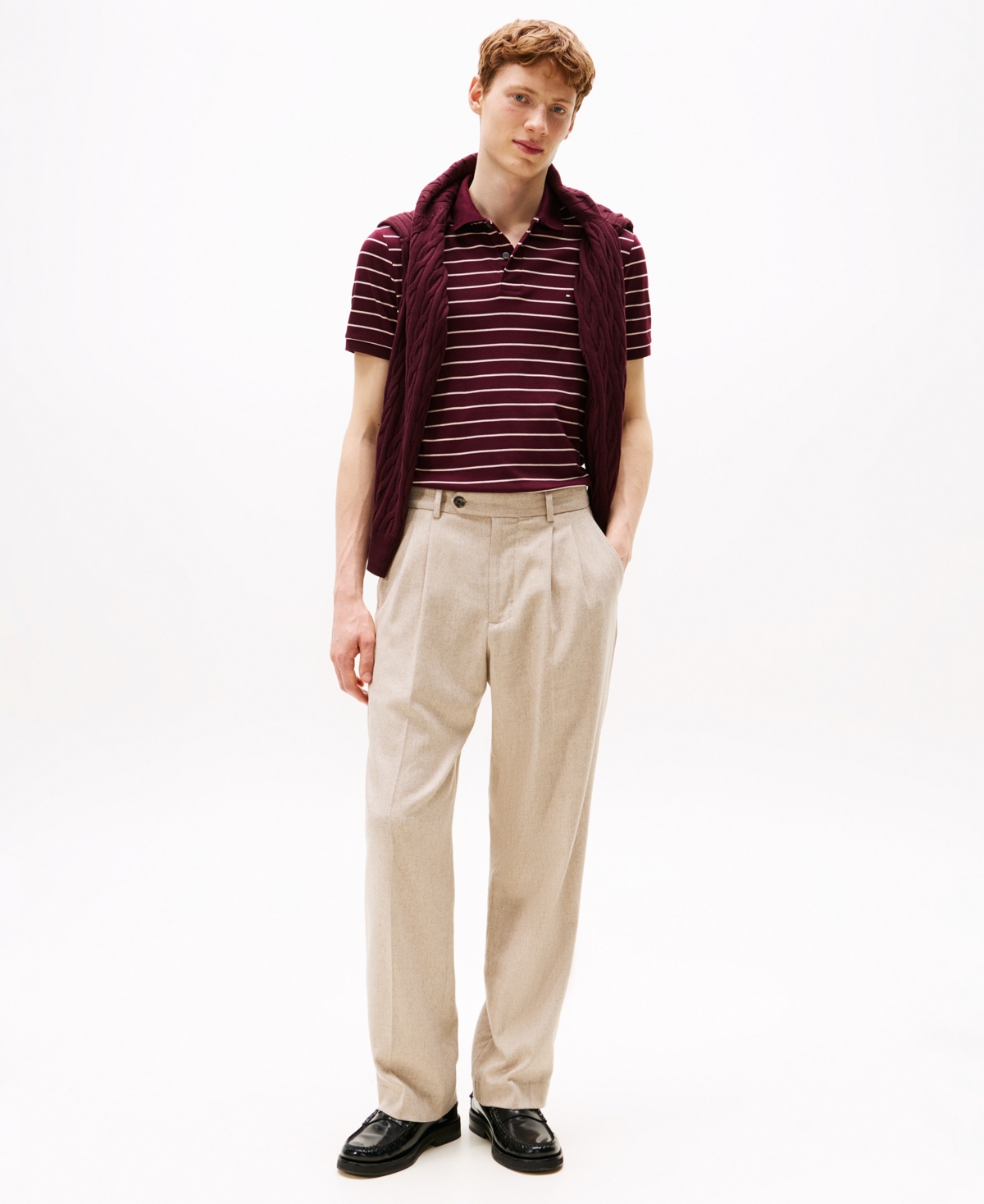 Tommy Hilfiger Men's Ultra Soft Liquid Cotton Polo Shirts In Red