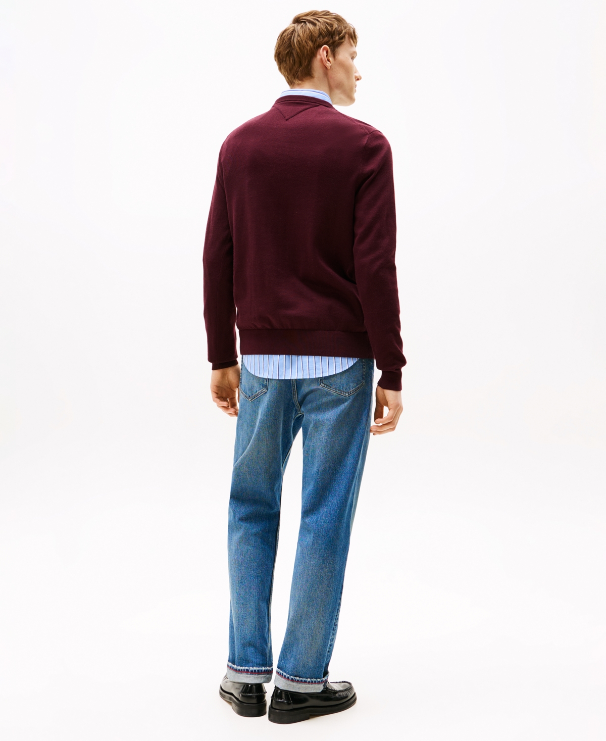 Tommy Hilfiger Classic Crewneck Sweater In Burgundy