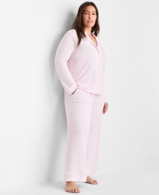 Women's 2-Pc. Packaged Ribbed Notched-Collar Pajamas Set XS-3X, Created for Macy's