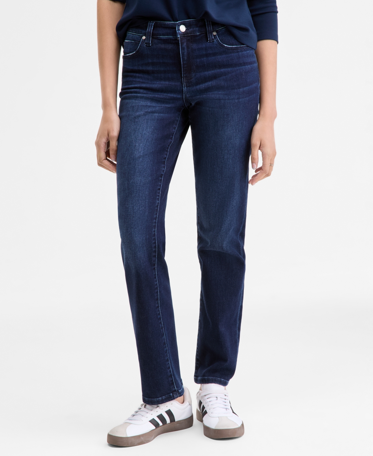 Liverpool Los Angeles Women's Kennedy Mid Rise Straight Leg Jeans In Blue