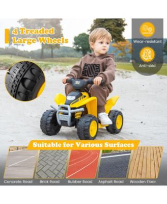 CAT Licensed Kids Ride on ATV with Horn Sound LED Headlight Foot Pedal