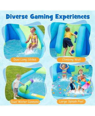 Inflatable Water Slide Blowup Water Park with Dual Slides Without Blower