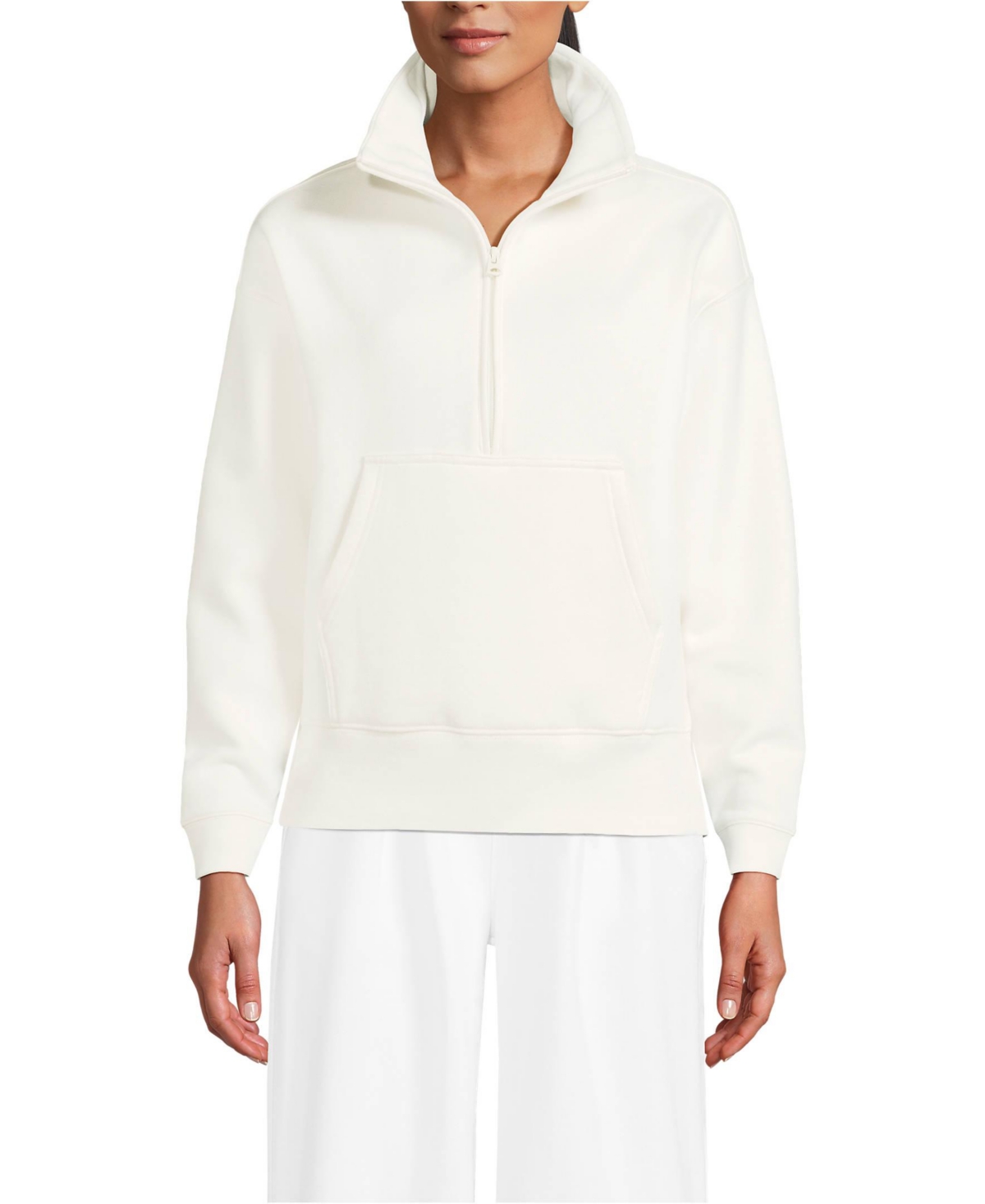 Women's Serious Sweats Relaxed Long Sleeve Half Zip Sweatshirt - Set Top - Ivory