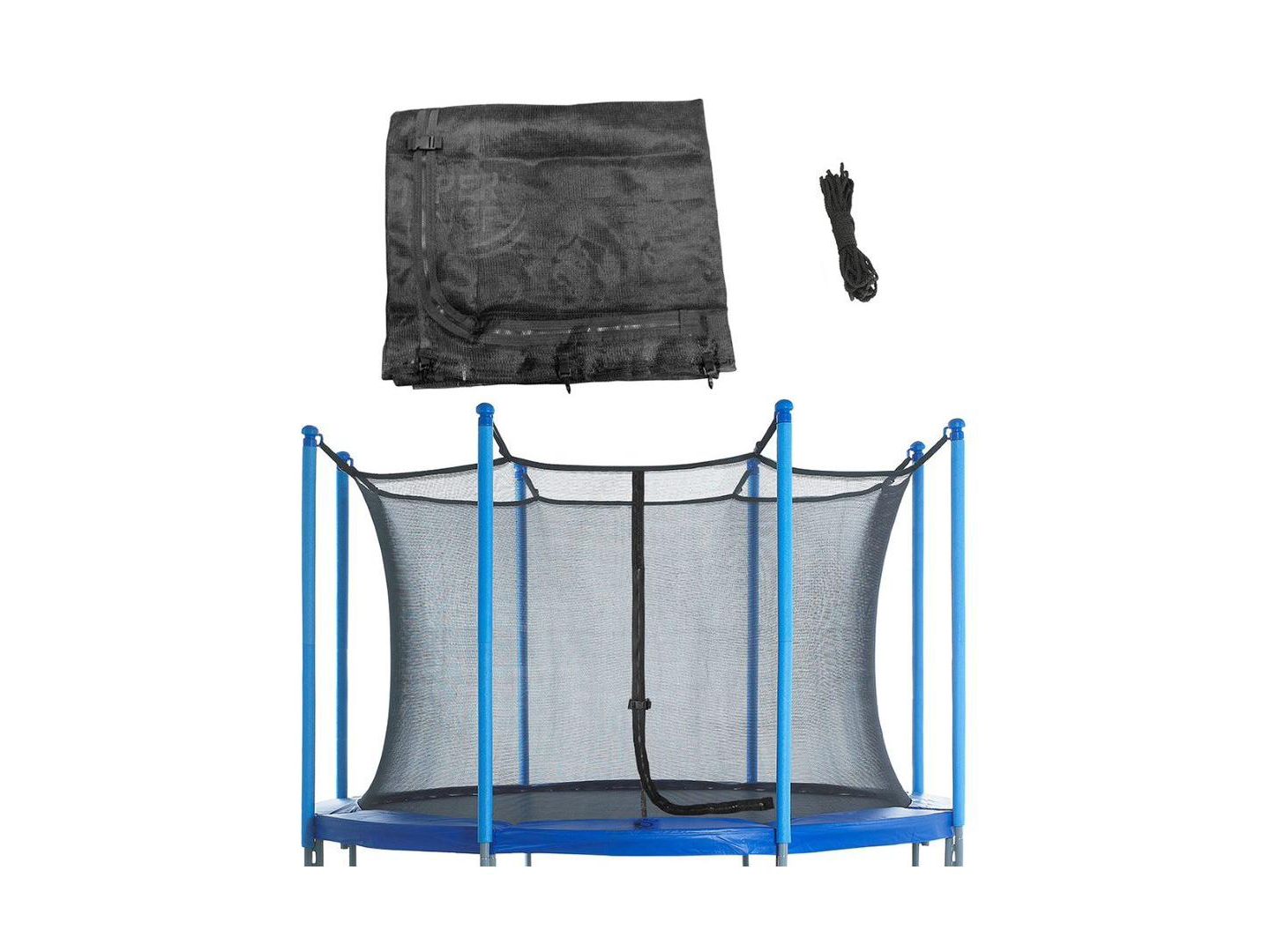Детская игрушка PlexaLife Trampoline Safety Enclosure Net, Fits 10 Ft Round Frame, Adjustable Straps, Ages 3–14 Years, цвет: Чёрный — фото 1