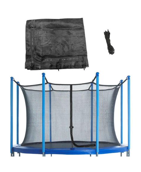 Детская игрушка PlexaLife Trampoline Safety Enclosure Net, Fits 10 Ft Round Frame, Adjustable Straps, Ages 3–14 Years, цвет: Чёрный