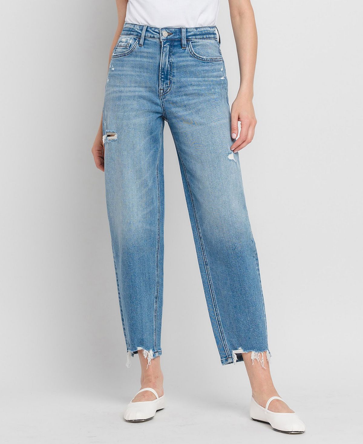 Flying Monkey Women's Super High Rise Barrel Jeans view 1 — MAYCSS fashion products