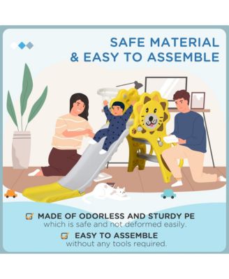 2 in 1 Toddler Slide for Indoors, Toy for Toddler, Easy Set Up Baby Slide with Basketball Hoop for Kids.