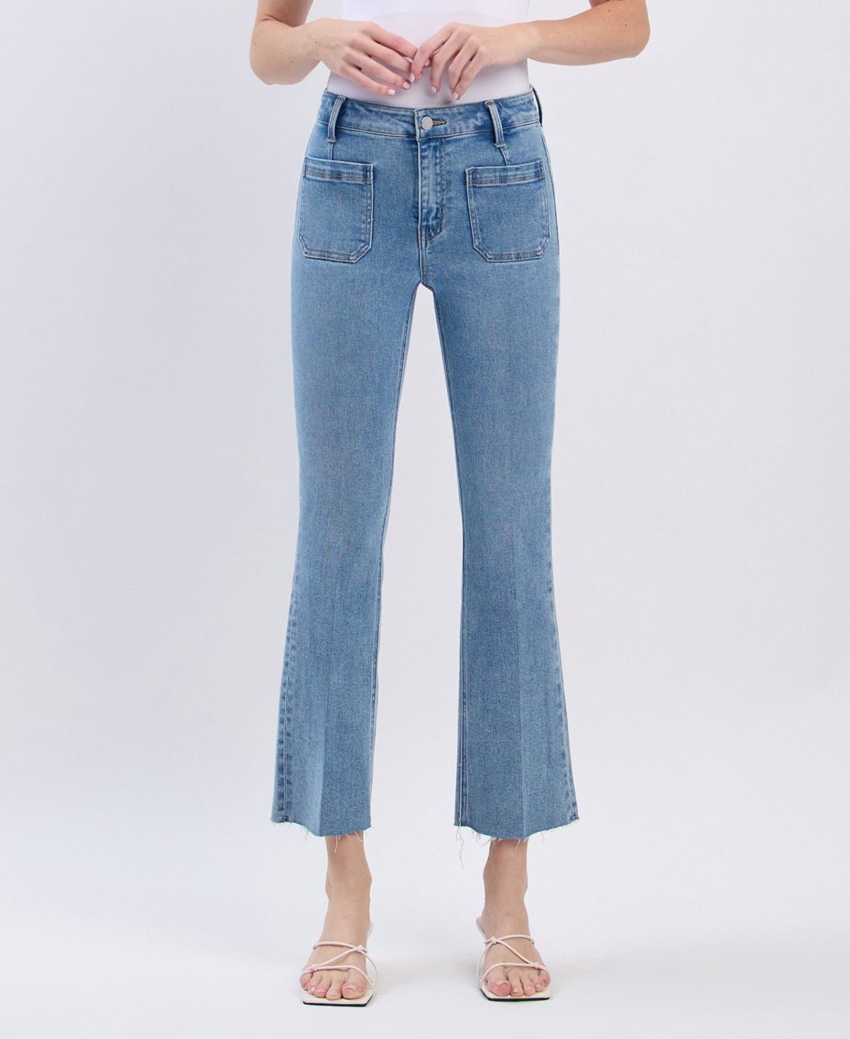 Women's High Rise Crop Flare Jeans - Resound blue