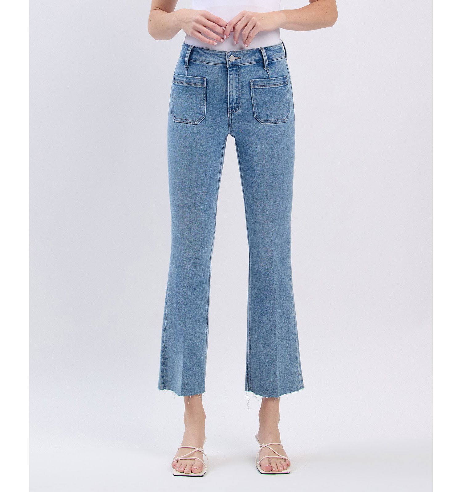 Women's High Rise Crop Flare Jeans
