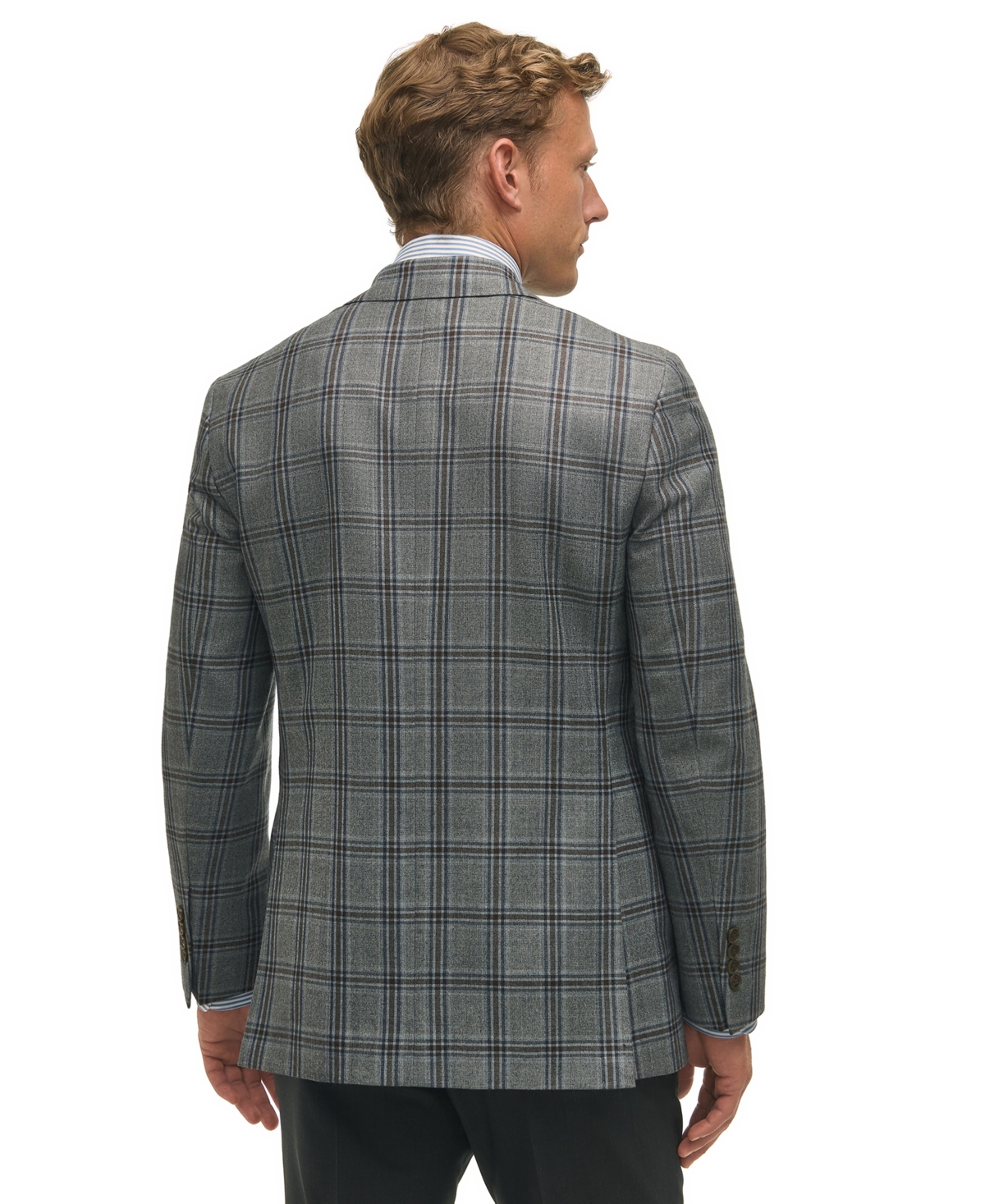 Brooks Brothers Men's Classic-Fit Wool-Blend Plaid Sport Coat