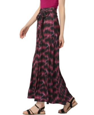 Women's Belted Pull On Maxi Skirt