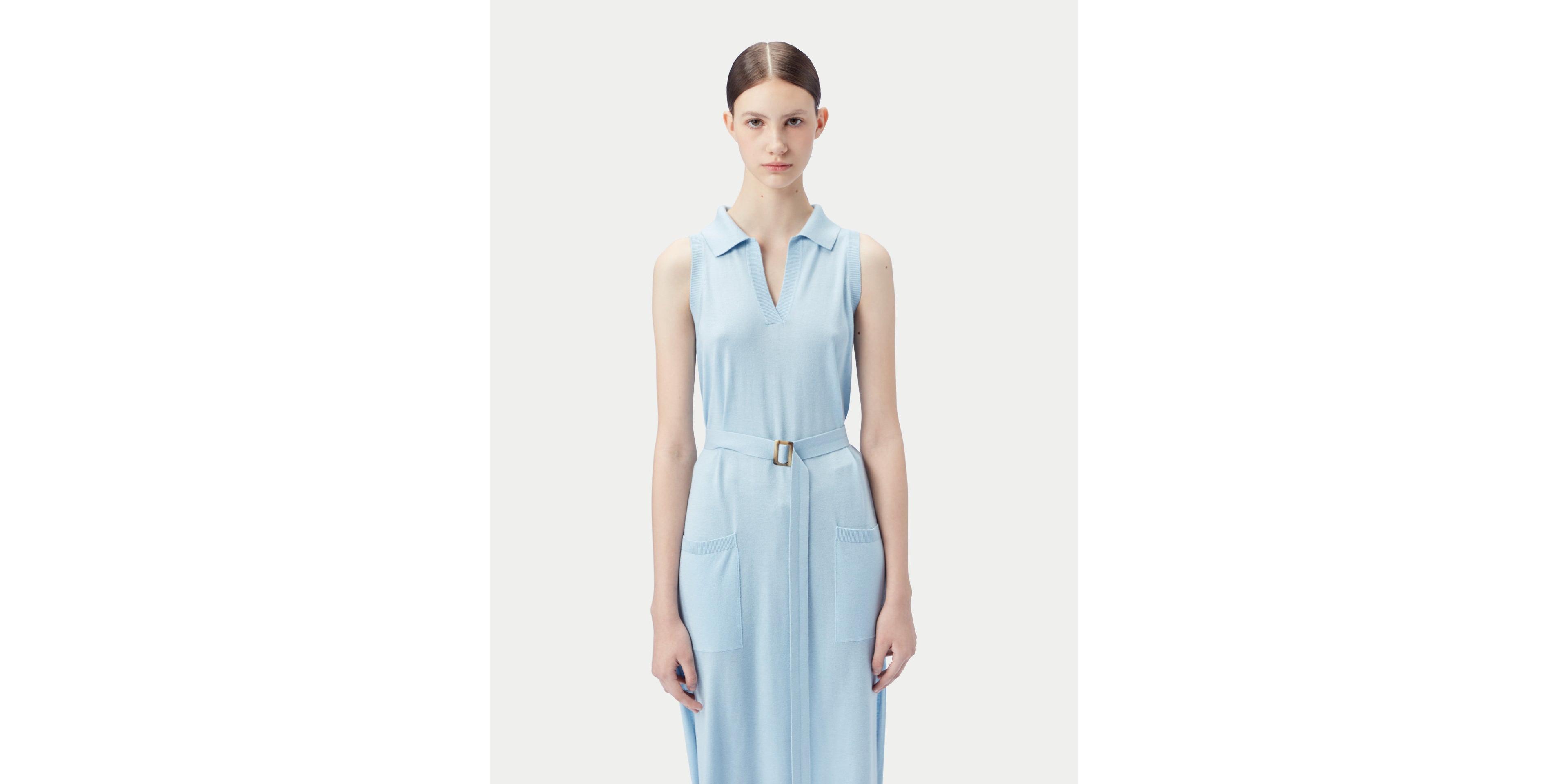 Gobi Cashmere Women's Sleeveless Silk Cashmere Polo Dress