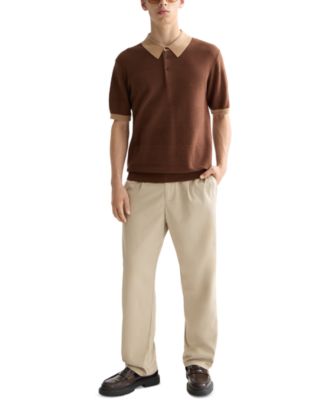 Men's Short Sleeve Tone-on-Tone Polo Shirt