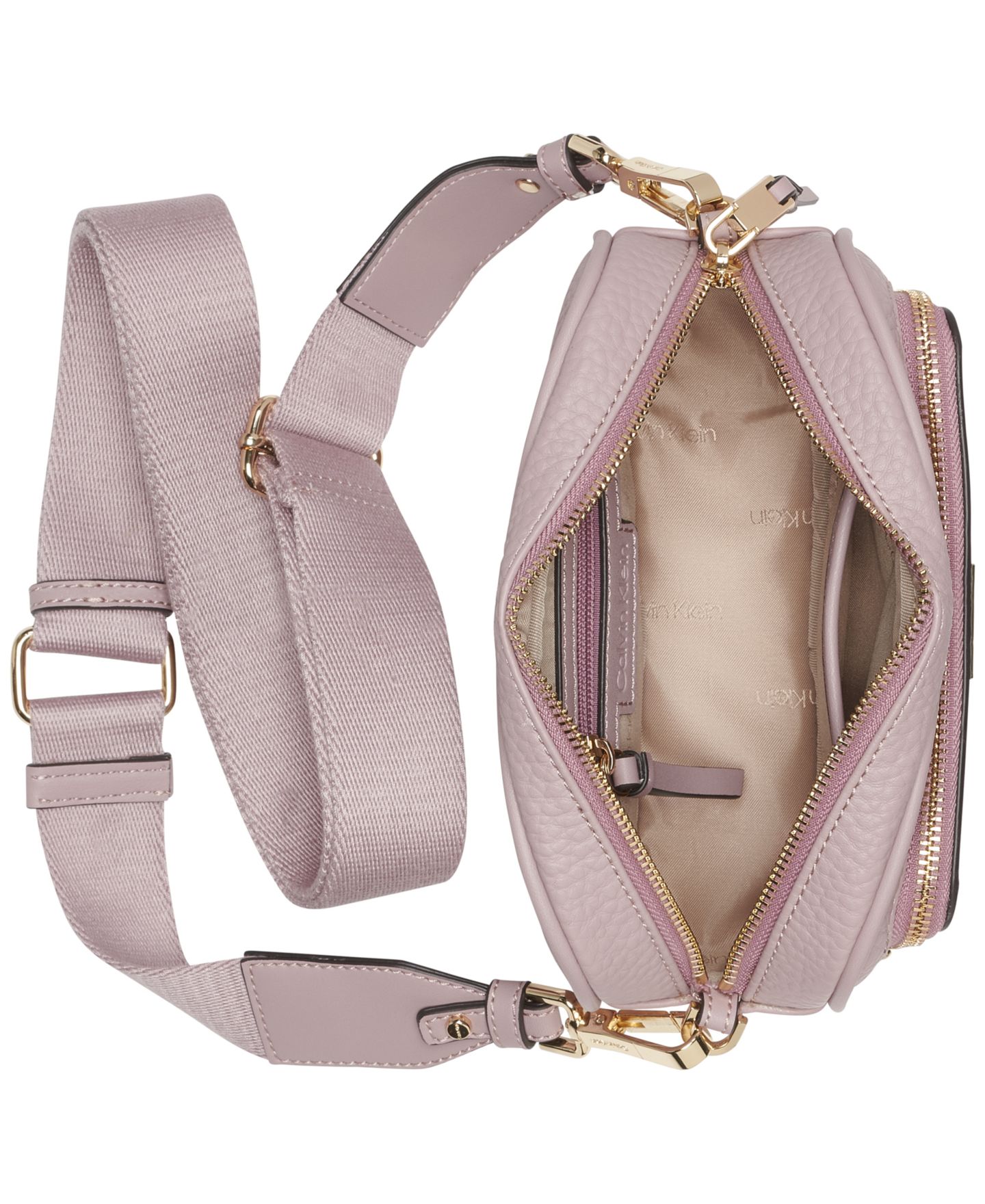 Женская сумка Calvin Klein Zulle Top Zipper Camera Bag with Signature Hang Off, цвет: Розовый — фото 4