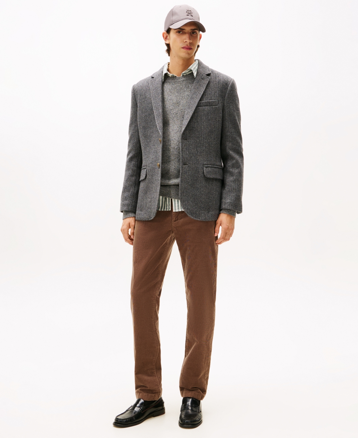 Tommy Hilfiger Men's Denton Slim Straight Fit Corduroy Chinos In Brown