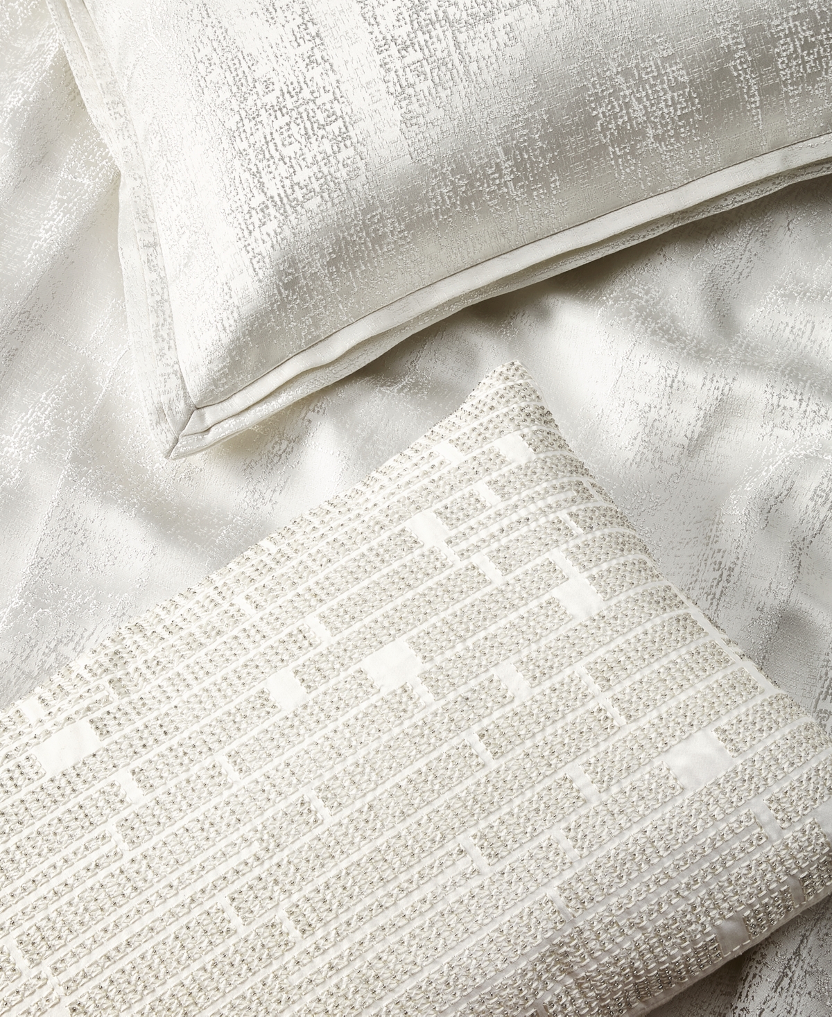 Hotel Collection Beaded Tile Decorative Pillow, 14" X 22", Macy's Exclusive In White