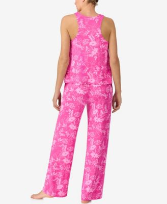 Women's Sleeveless Knit Long Flowy Pajama Set with Pockets