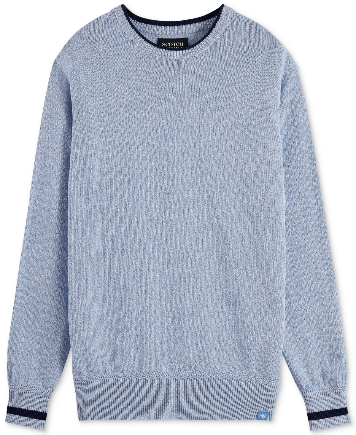 Scotch & Soda Men's Long Sleeve Melange Crewneck Sweater In Blue