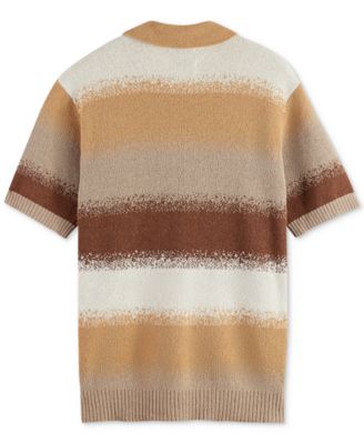 Men's Relaxed Fit Short Sleeve Striped Polo Shirt