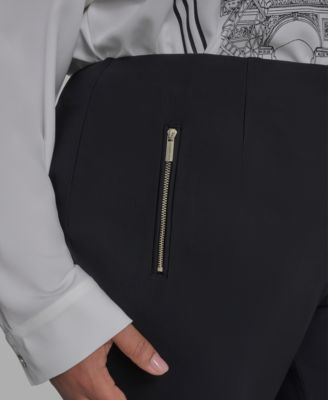 Plus Size Zip-Pocket Slim Pants