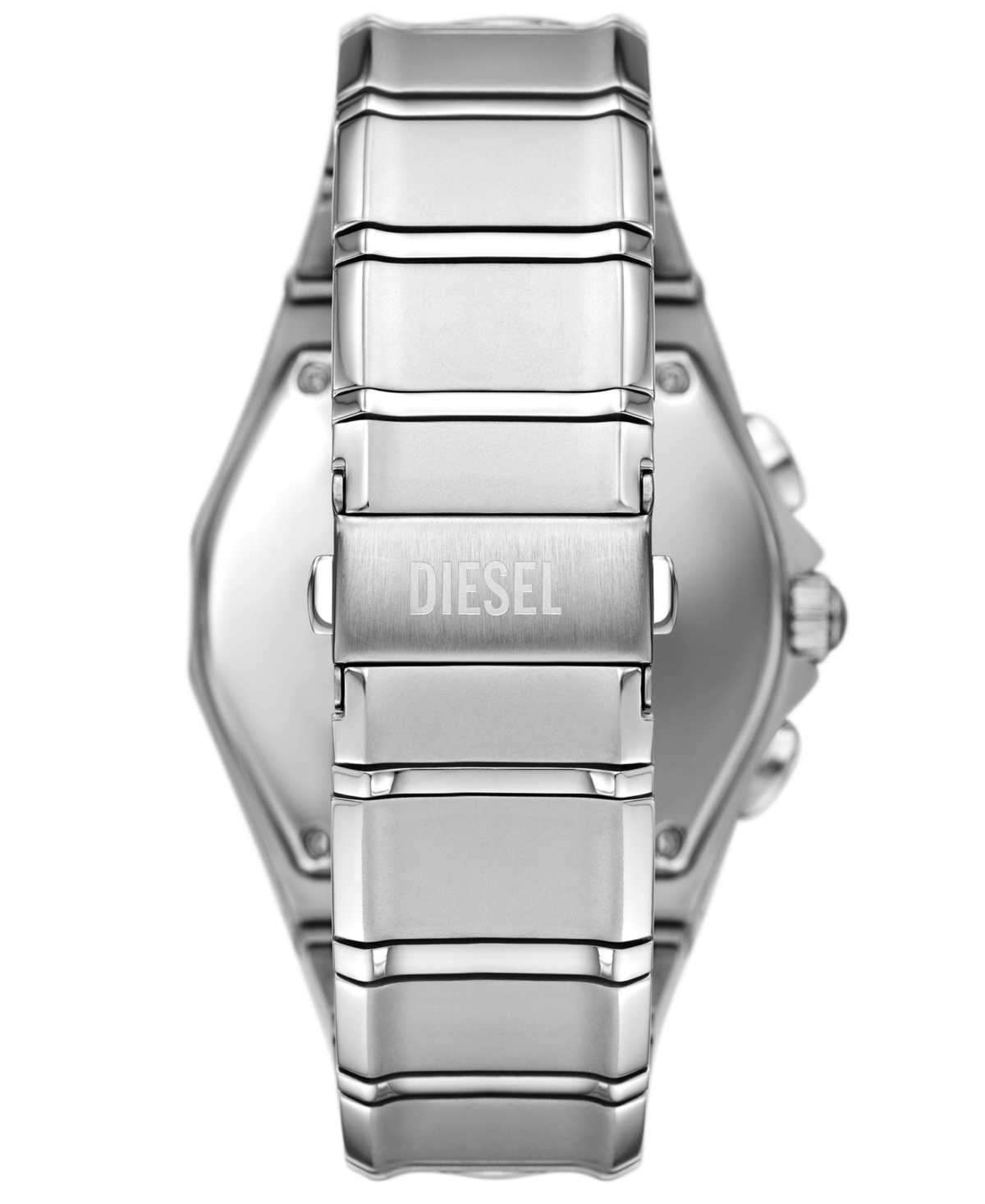 Diesel Men's D-curve Quartz Chronograph Silver Stainless Steel Watch, 48mm In Silver