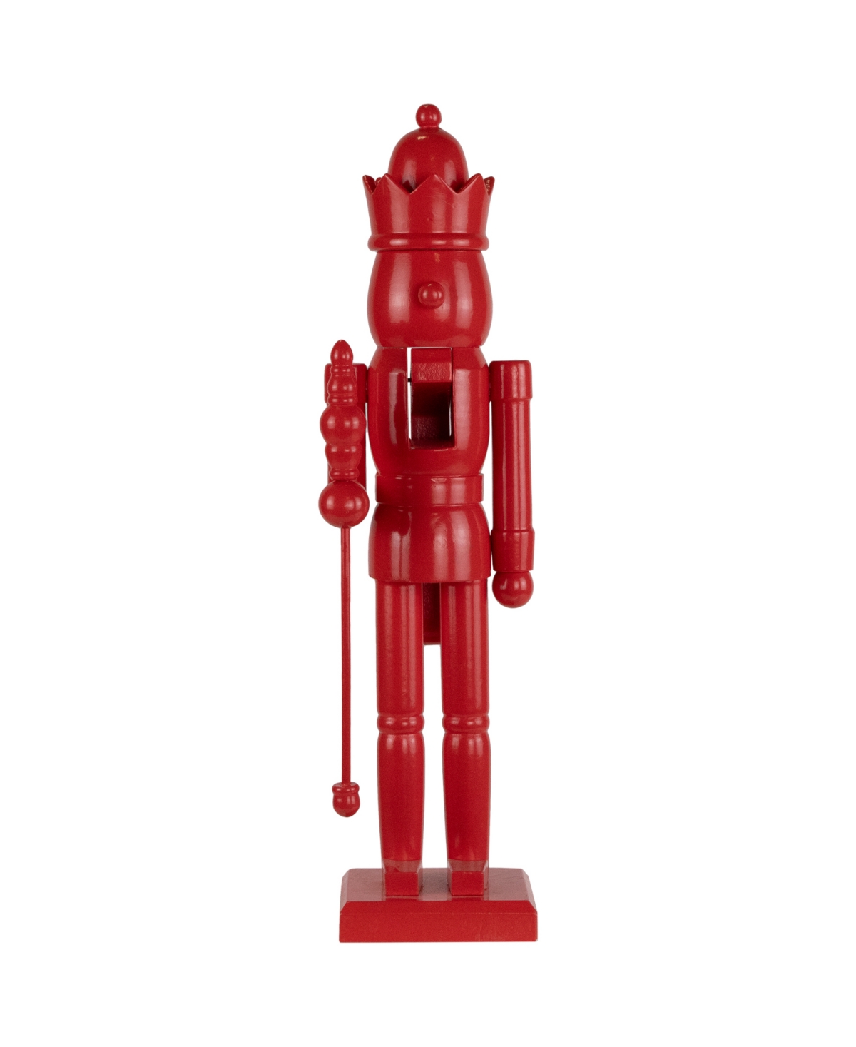 15" Nutcracker King with Crown and Scepter Standing Christmas Figure - Red