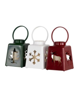 LED Lighted Christmas Candle Lanterns, Set of 3