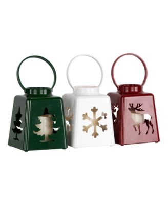LED Lighted Christmas Candle Lanterns, Set of 3