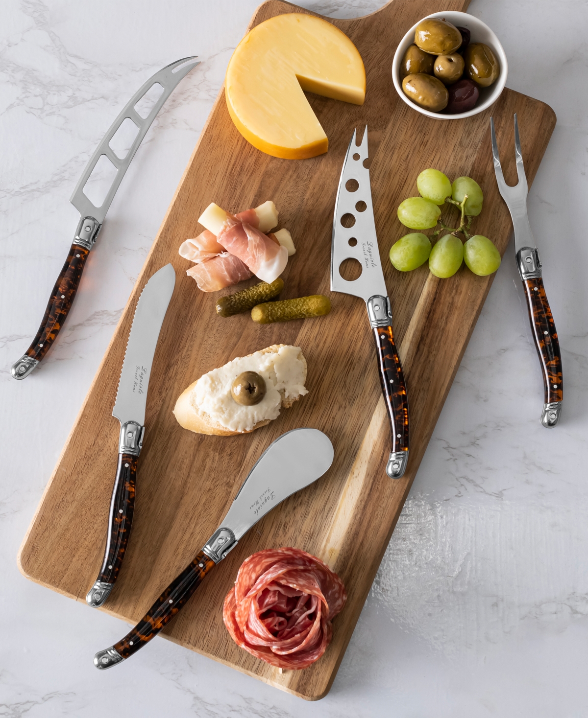 French Home Artisan Laguiole 5-pc. Cheese Knife Set In Blue