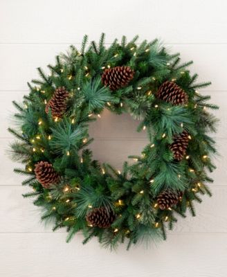 30" Mixed Pre-Lit Wreath