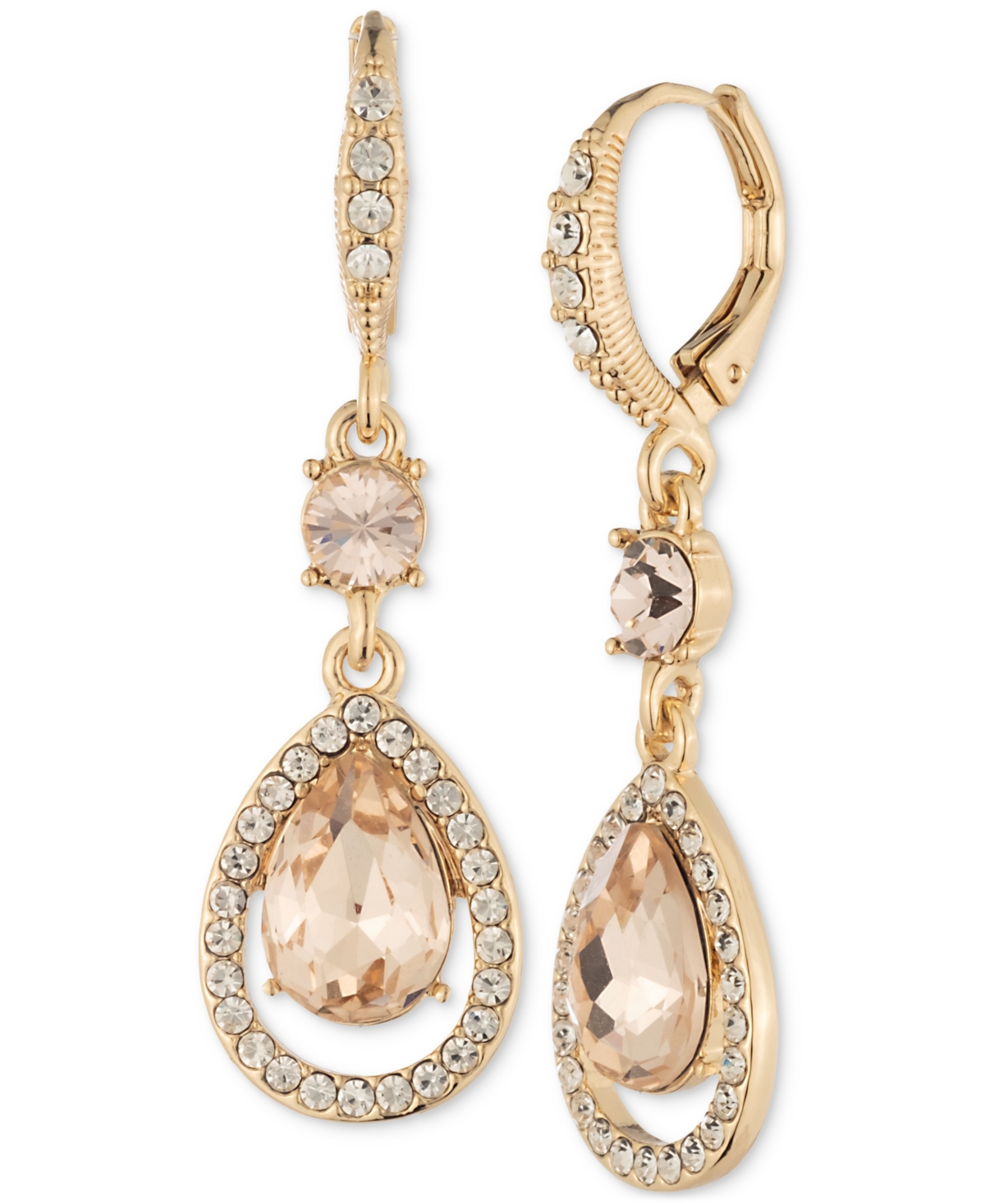 Givenchy Double Drop Crystal Earrings In Pink