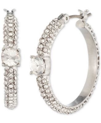 Pav&eacute; Crystal Hoop Earrings