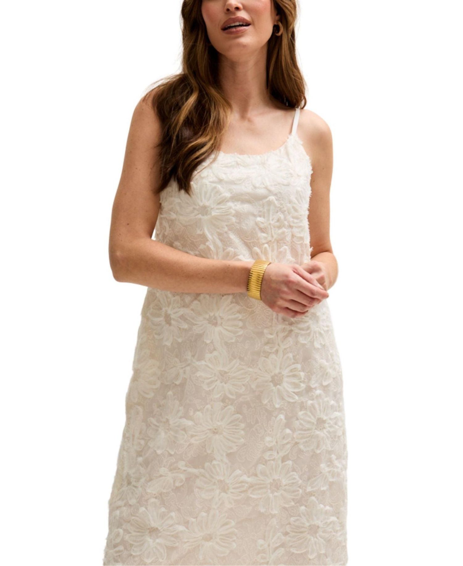 Women's Lily Spaghetti Strap Ribbon Work Midi Dress