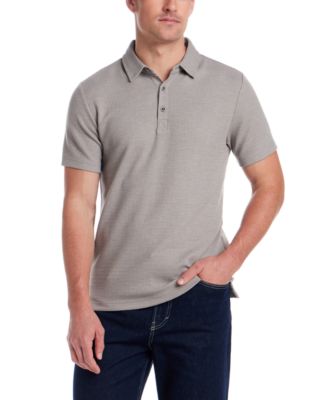 Men's Short Sleeve Stretch Waffle-Knit Polo Shirt