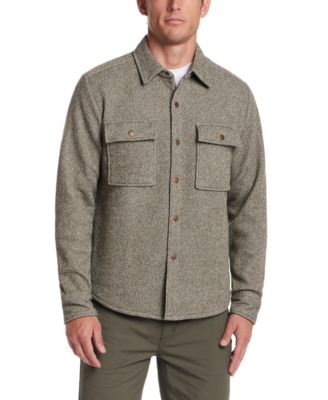 Men's Mixy Knit Long Sleeve Snap-Front Shirt Jacket