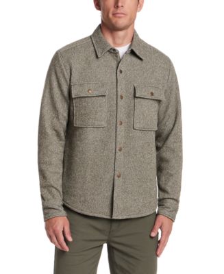 ジャケット・アウター M&Y Weatherproof Vintage Men's Mixy Knit Long Sleeve Snap-Front Shirt