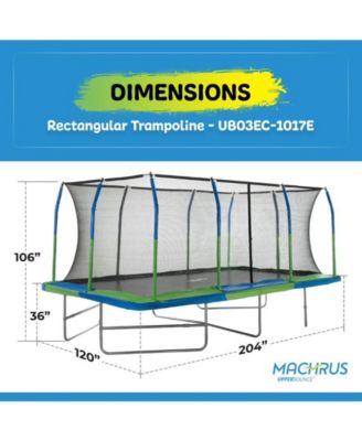 - Mega 10' X 17' Gymnastics Style, Rectangular Trampoline Set with Premium Top-Ring Enclosure System