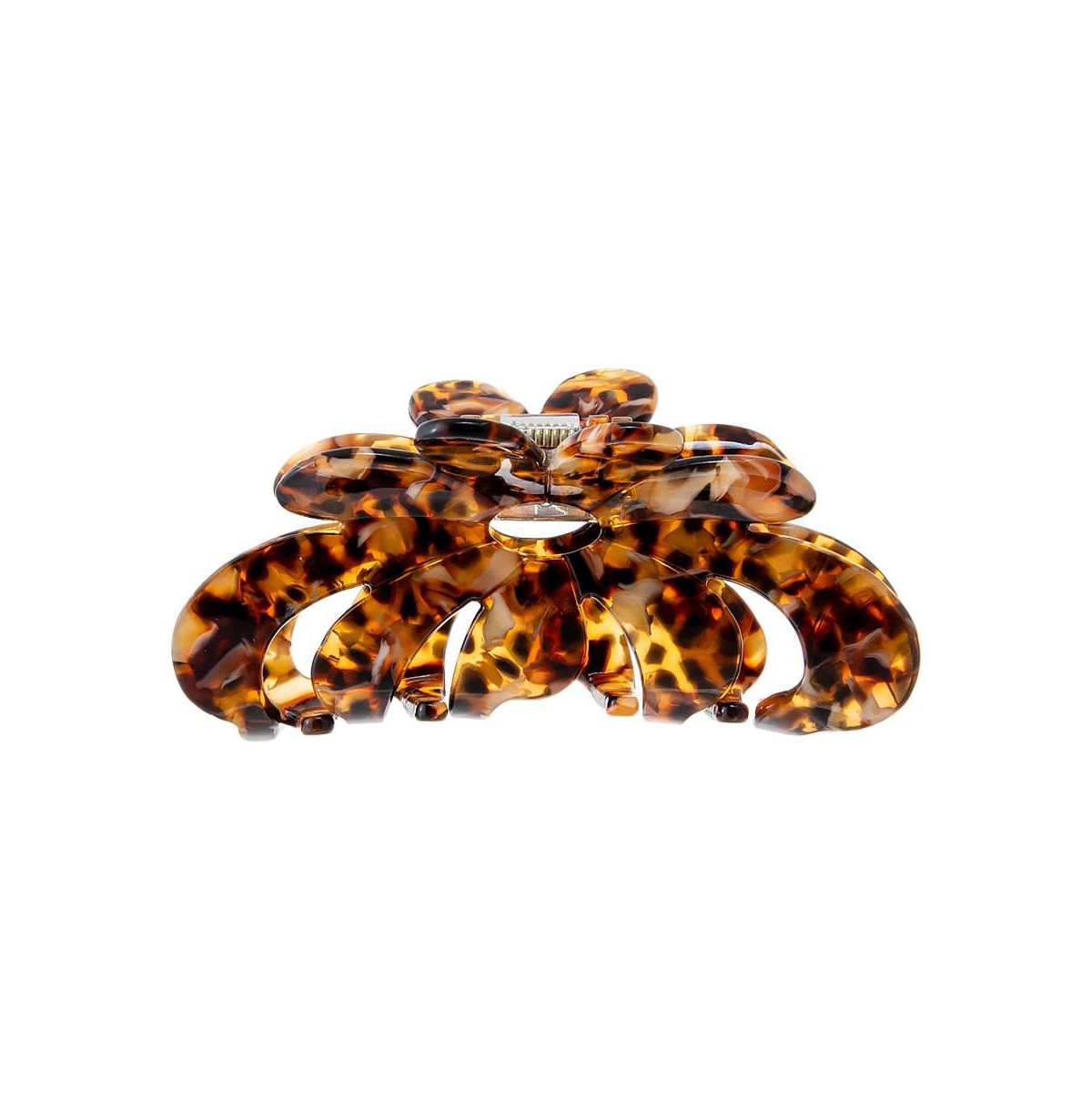 Large Ruffle Classic Hair Claw Clip By Adina Eden - Brown