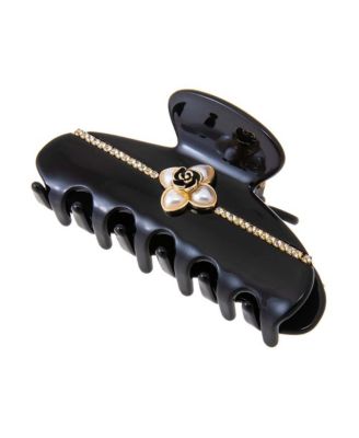 Pearl Flower W/ Rhinestone Large Claw Clip By Adina Eden