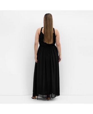 Plus Size Panelled Bodice Maxi Dress