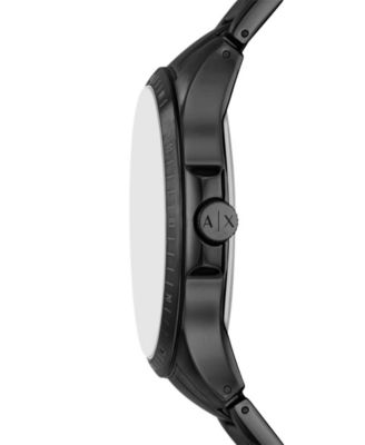 Men's Quartz Multifunction Black Stainless Steel Watch, 46mm