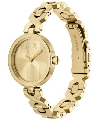 Women's Quartz Two-Hand Gold Stainless Steel Watch, 32mm